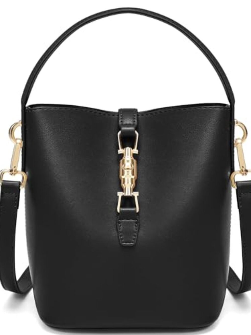 🆕 Leather Bucket Purses For Women Crossbody Bags For Women Small - Black